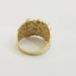 10k Real yellow Gold Nugget men Ring Sizable casual, squared gold ring 10kt