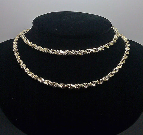 Real Gold Chain 10k Rope 4mm 16 18 20 22 24 26 28 30 inch Gold chains all sizes