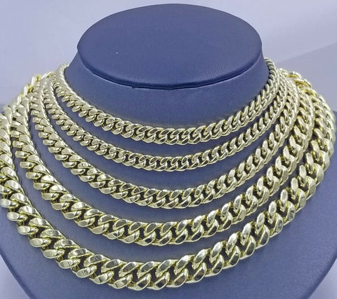 Real 10k Gold Chain 20"- 28" Miami Cuban link Necklace REAL 6mm-12mm REAL GOLD