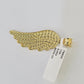 10k Yellow Gold Miami Cuban Chain & Wings Charm \ Pendent SET 3mm 22 Inches