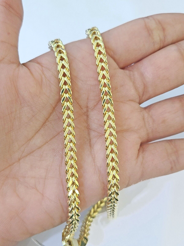 Real 10k Franco Yellow gold Chain 4mm 24inch necklace lobster lock 10kt