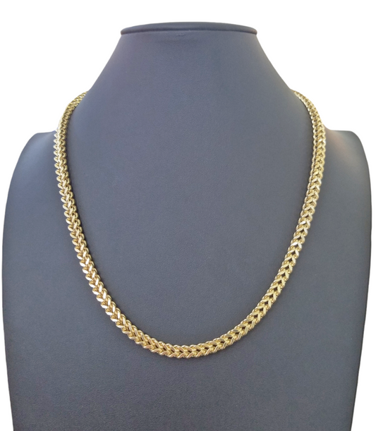 10k Yellow Gold Franco Chain 22 24 26 28" Inch Real Gold 5mm Necklace