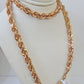 10k Solid Rose Gold Rope Chain Necklace 24" Inches 6mm Diamond Cut