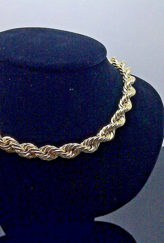 10k Real Gold Rope Chain Thick 12mm Men Chain 20 Inch On Sale Free Shipping