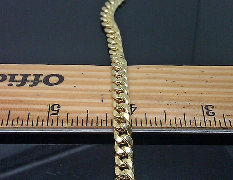 10k Yellow Gold Miami Cuban Link Chain Necklace 6.2 mm 22" Box Lock available