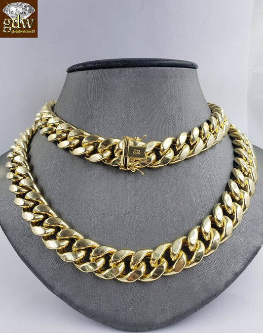 Real 12mm 28" Miami Cuban Chain 10k Yellow Gold Link Necklace  Authentic 10k