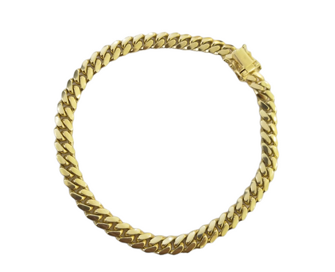 10k Solid Yellow Miami Cuban Link Bracelet 6mm 9" Inch Real 10Kt