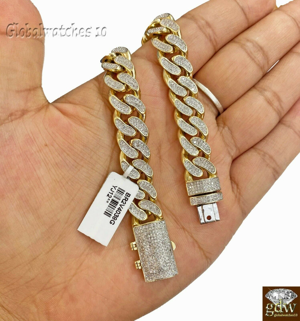 12MM FEEL STYLE Miami Real Diamond Cuban Link Chain Hip Hop Bracelet for  Men at Rs 20000/piece | Diamond Chain in Surat | ID: 2849537131512