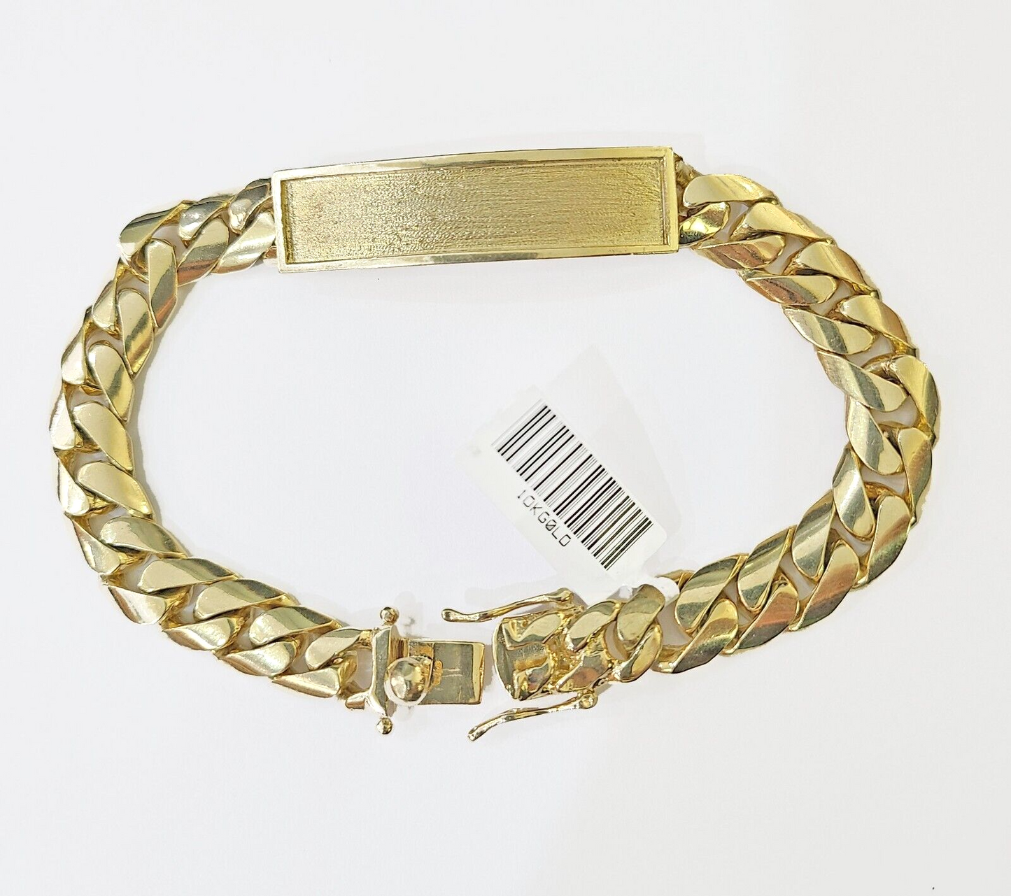 10K Gold ID Bracelet With Miami Cuban 10 mm 9" inches 10kt