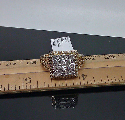 Real 14K Yellow Gold Ladies Engagement Ring With Real 1.45CT Round Diamonds .