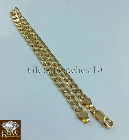 REAL 14k Men Gold Cuban Link Bracelet 8 inch Strong Link