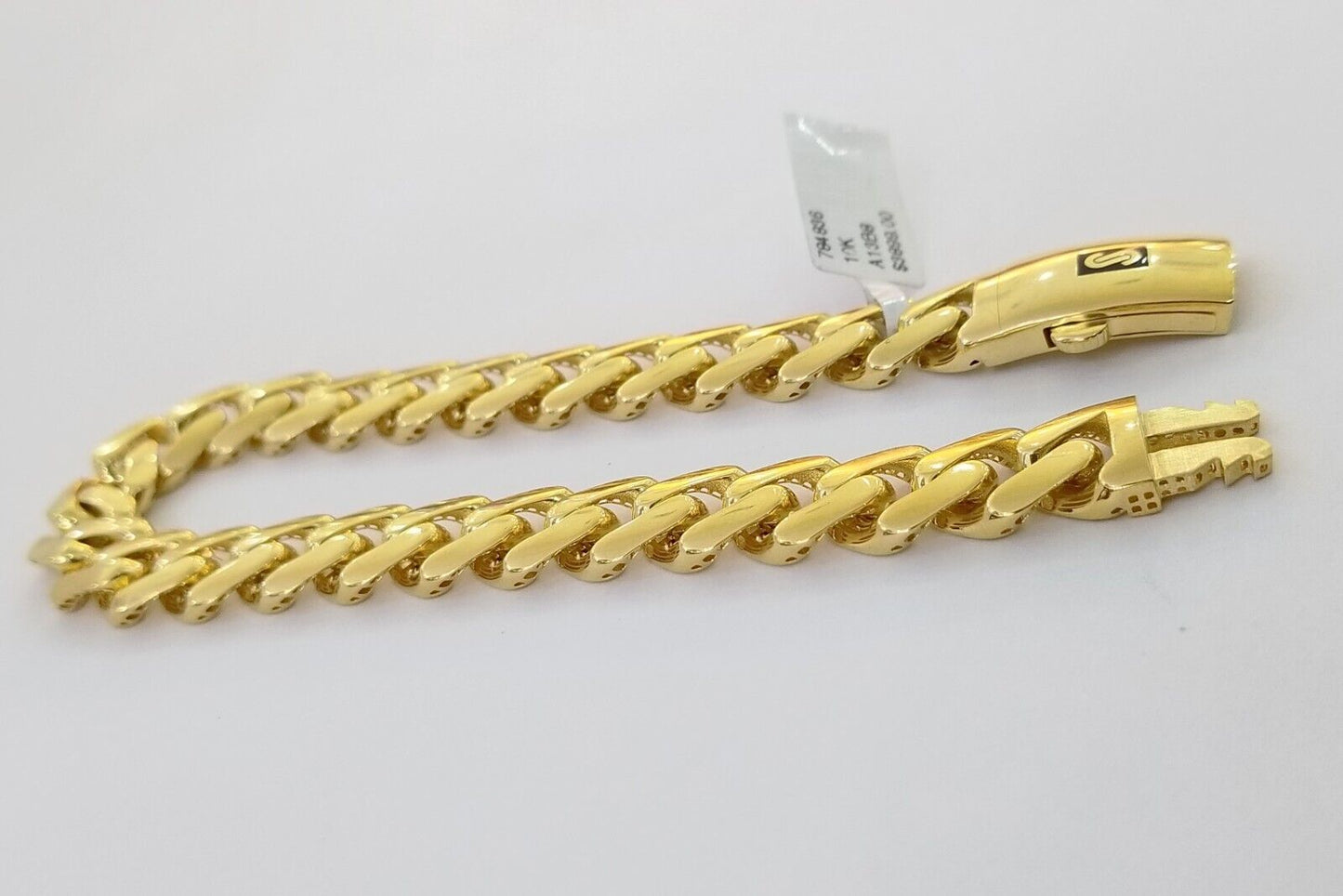 10K Real Yellow Gold Miami Cuban Monaco Chain 9" Bracelet 7mm 11mm 13mm 17mm