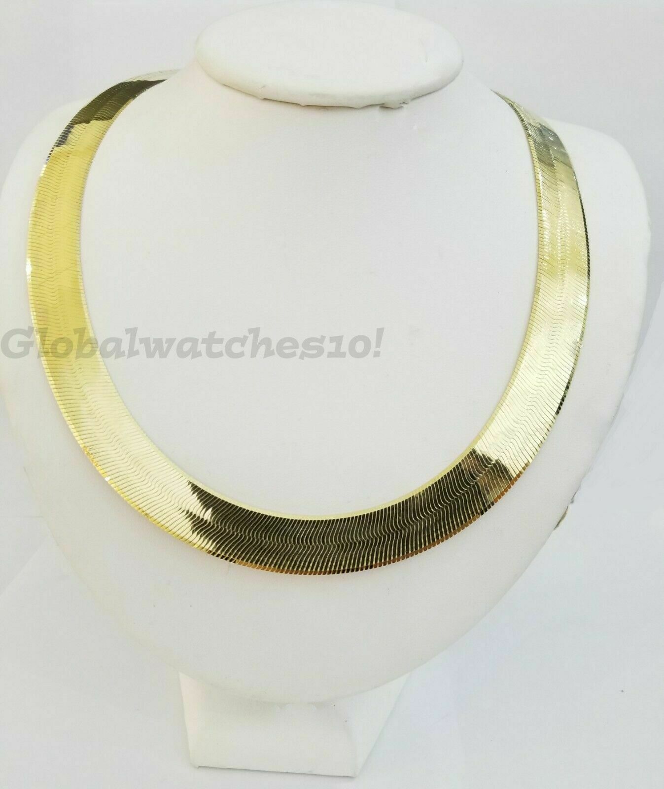 Solid 10K Gold 5mm-15mm Herringbone Necklace Bracelet 16-24" Chain Yellow Gold