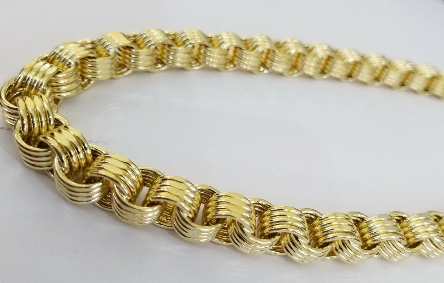 Real 10k Gold Byzantine Chain 11mm 22 Inch Men's yellow gold necklace Real gold!