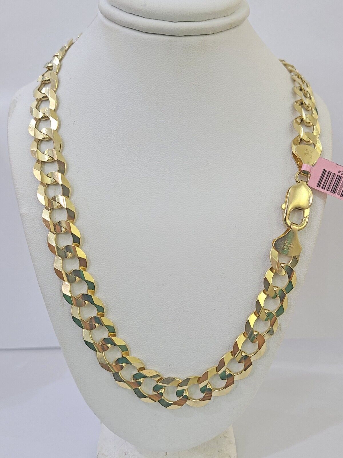 14k Gold Cuban Curb Link chain 11mm 24 Inches Real Yellow Genuine