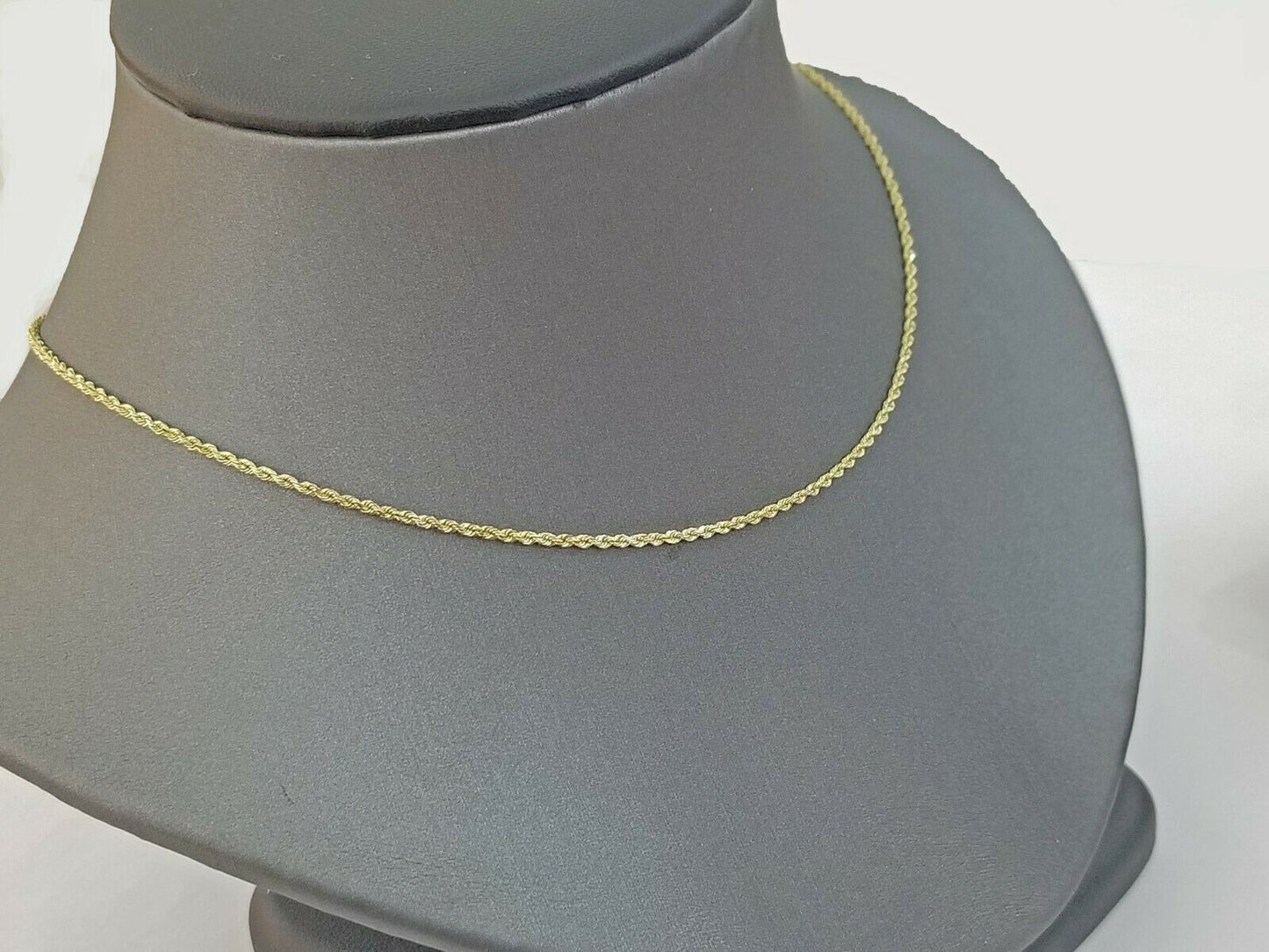 14K Solid Yellow Gold Rope Kids Chain Necklace 1.5mm 14" inch long Children Real