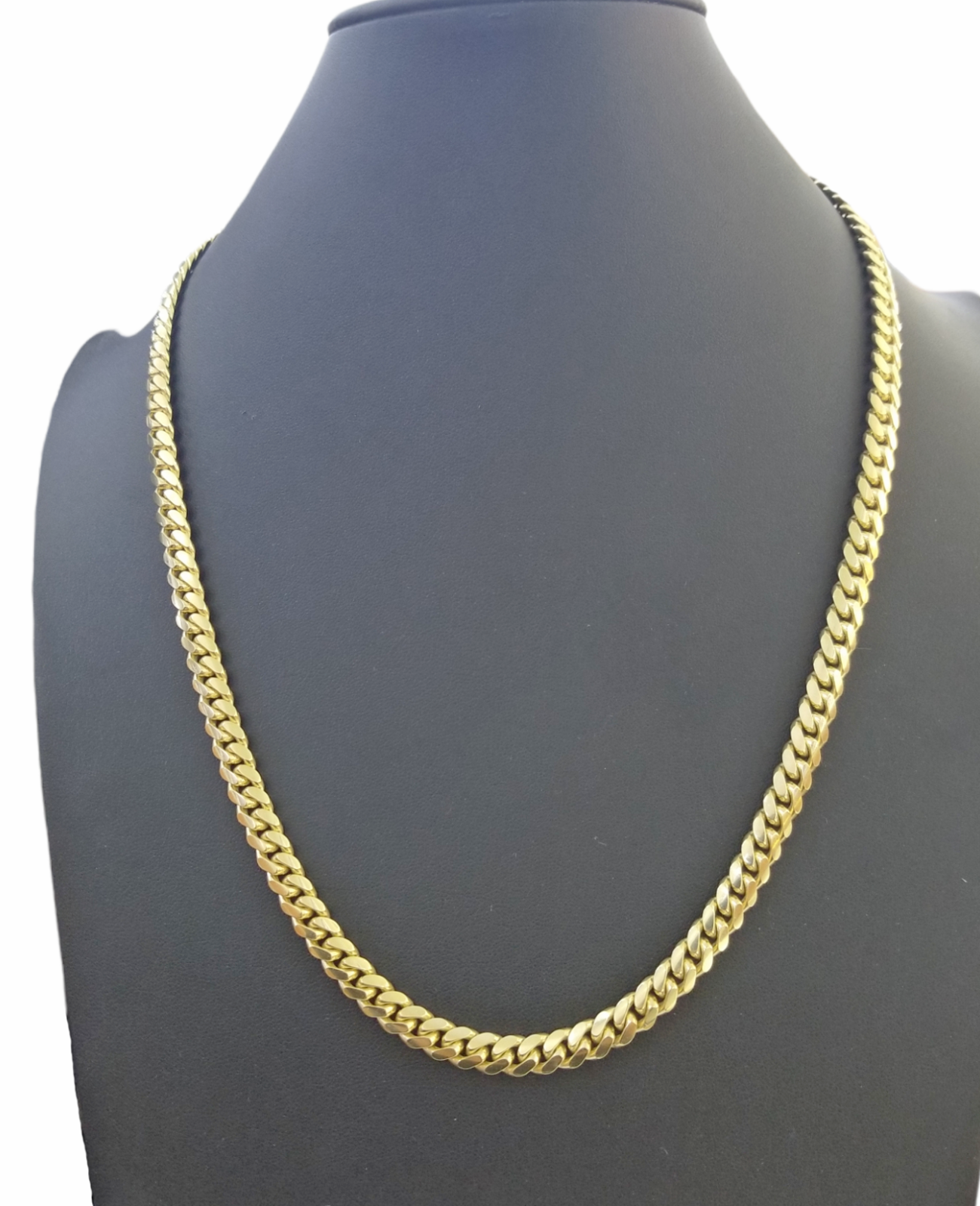 10K SOLID Yellow Gold Miami Cuban Link Chain 26 Inch 7mm Box Lock Necklace Real