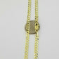 Solid Real 10k Gold Cuban Curb Link Chain 24" Necklace 5mm 10kt Yellow Gold