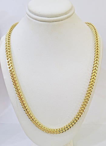 Real 10k Franco Yellow gold Chain 4mm 24inch necklace lobster lock 10kt