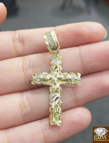 Real 10k Gold Rope Chain Cross Pendant 18" 20" 22" 24" 26" Necklace