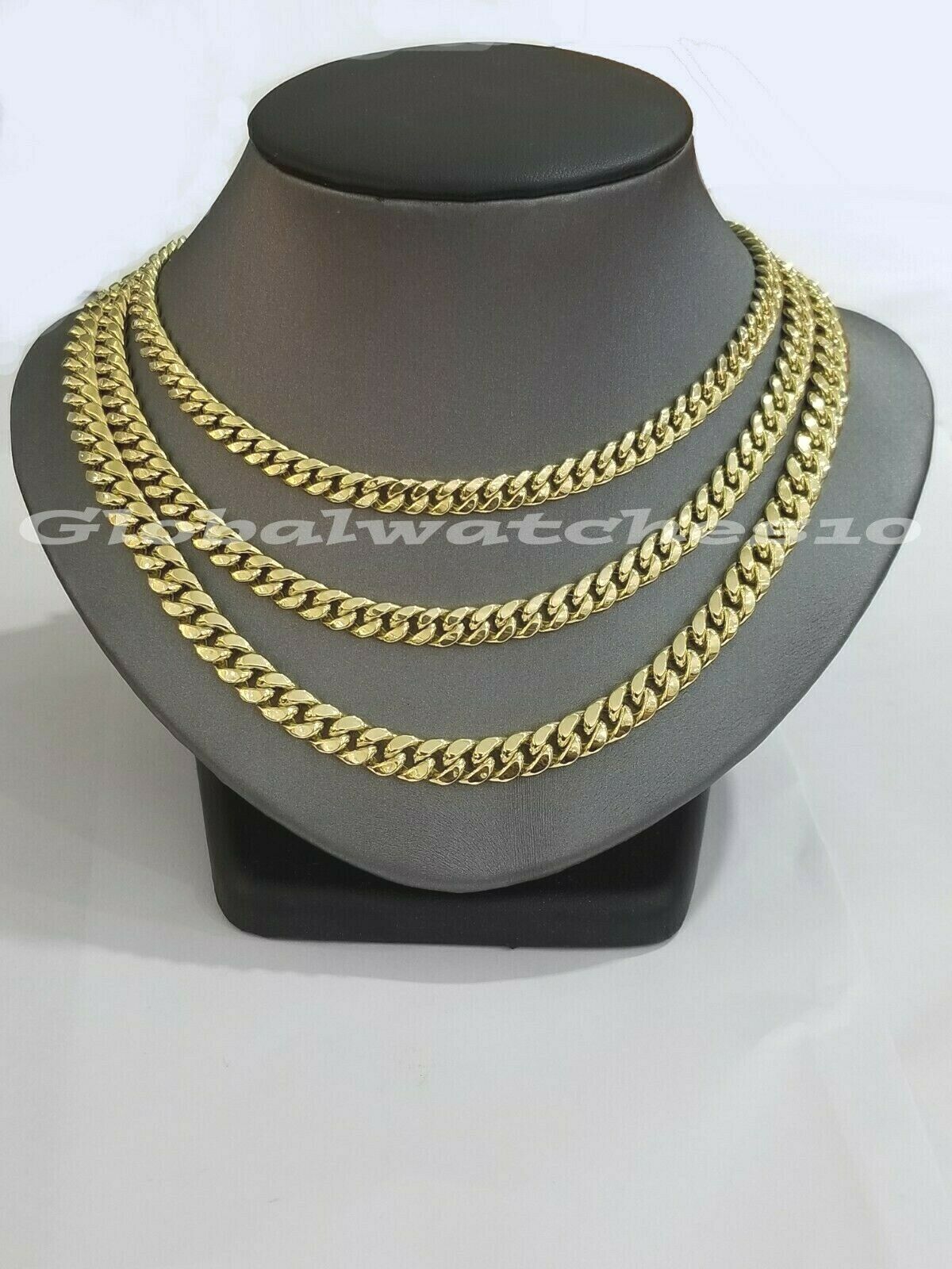 10k Yellow Gold Miami Cuban Necklace 6 7 8 MM chain 20" 22" 24" 28" 30" Box Lock