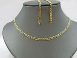 14KT Yellow Gold Figaro Link Chain 4mm Necklace 18" 20" 22" 24" 26" Real