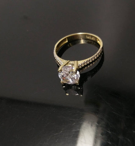 Real 10k Yellow Gold 1CT Diamond Look Ladies Bridal Wedding/ Engagement Ring