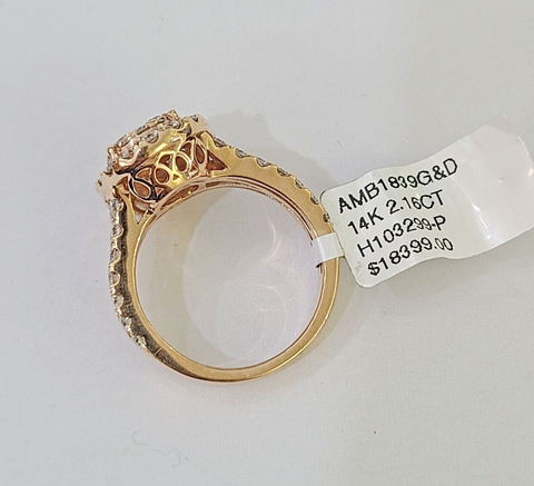 REAL 14k Rose Gold Diamond Ladies Ring Oval Shape Women Engagement Wedding