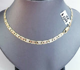 10K Gold Figaro Link Chain 5mm Necklace 26" Diamond Cut REAL Tri-color Gold