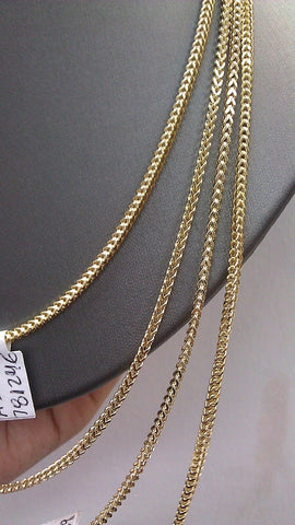 Real 10k Yellow Gold Franco Chain 16" 18" 20" 22" 24" Inch Men Women Necklace