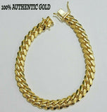 Solid Gold Miami Cuban Link Bracelet 8mm 7.5" REAL 10k Yellow Gold Box Lock,10kt