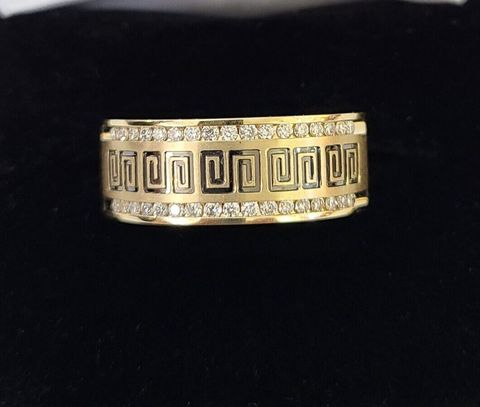 Real 14k Yellow Gold Diamond Mens Ring Band Wedding Genuine Natural Genuine
