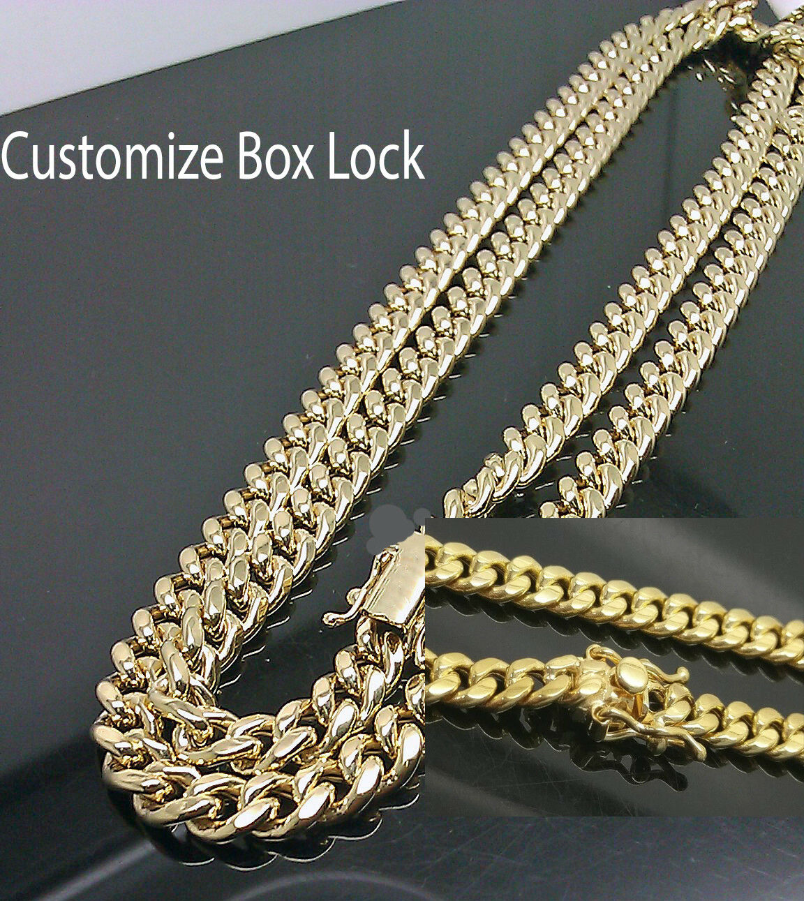 10K Yellow Gold Men's 6mm Miami Cuban Chain With Box Lock 26" Long,Real Gold