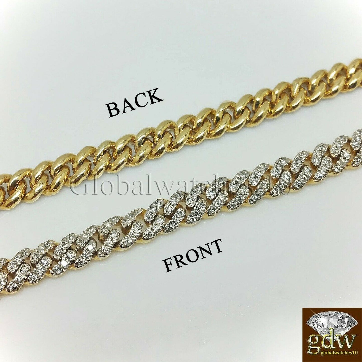 Real 10k Gold &Diamond Cuban Link 18 Inch Tennis Chain 3.90 CT Diamond Box Clasp