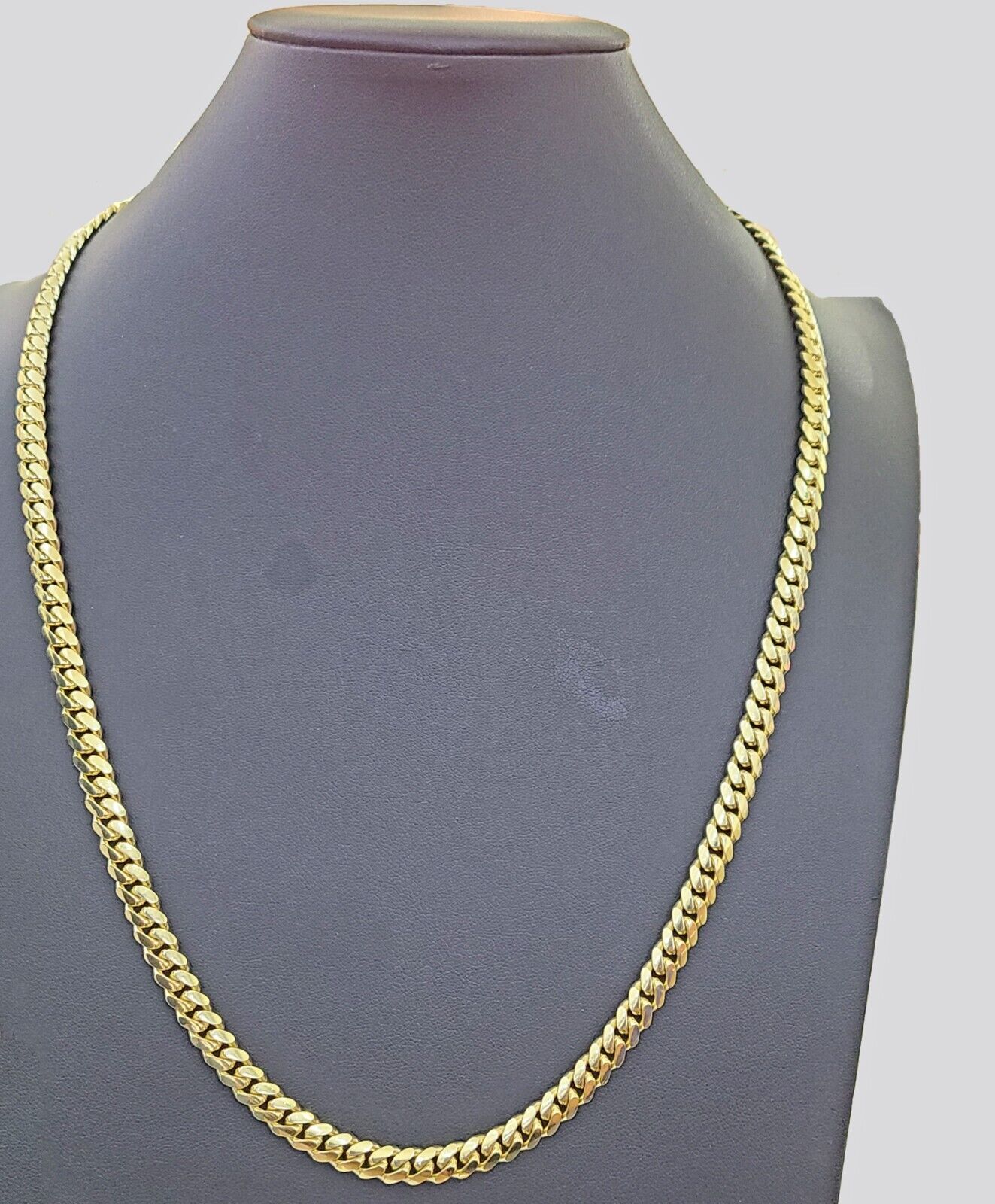 14K Solid Yellow Gold 7mm Miami Cuban Link Chain Necklace 26" Inch 14Kt