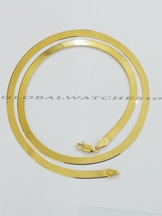 Solid 10K Gold 5mm-15mm Herringbone Necklace Bracelet 16-24" Chain Yellow Gold