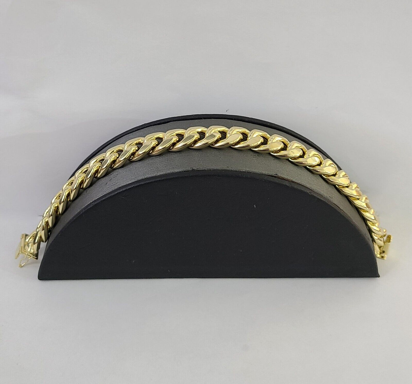 Real 14K Yellow Gold Miami Cuban Bracelet 8.5" Inch 9mm 14K Box Clasp Link