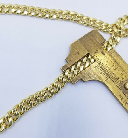 Real 10K Yellow Gold Miami Cuban 6mm Chain Necklace Box Lock 22" Men