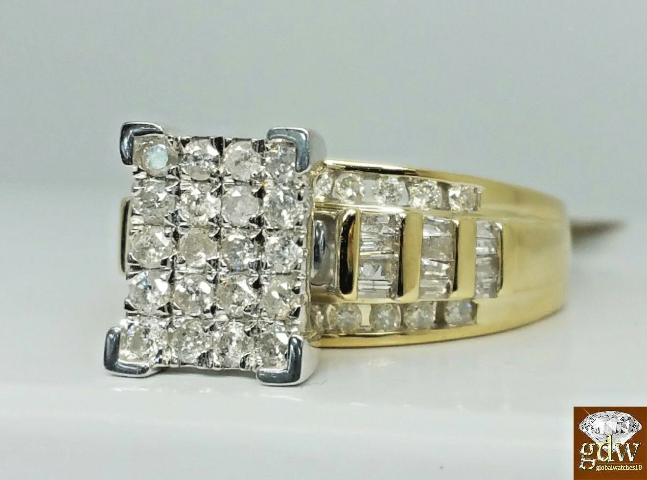 1CT REAL Diamond 10k Yellow Gold ladies Ring Wedding Anniversary Women Ring REAL