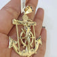 Real 10k Yellow Gold Jesus Crucifix Anchor Pendant 2.5 inches Charm