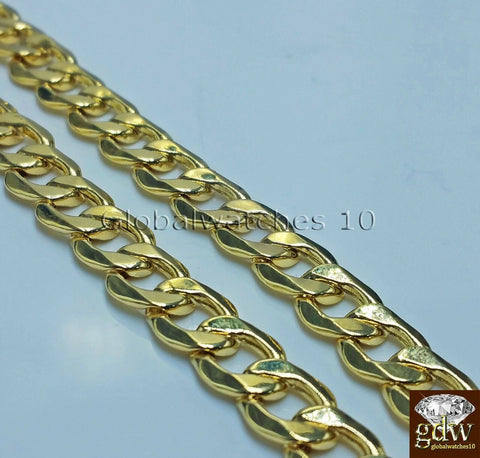 Real 14k Yellow Gold Cuban Curb Link Chain 22  24  26 28 Inch