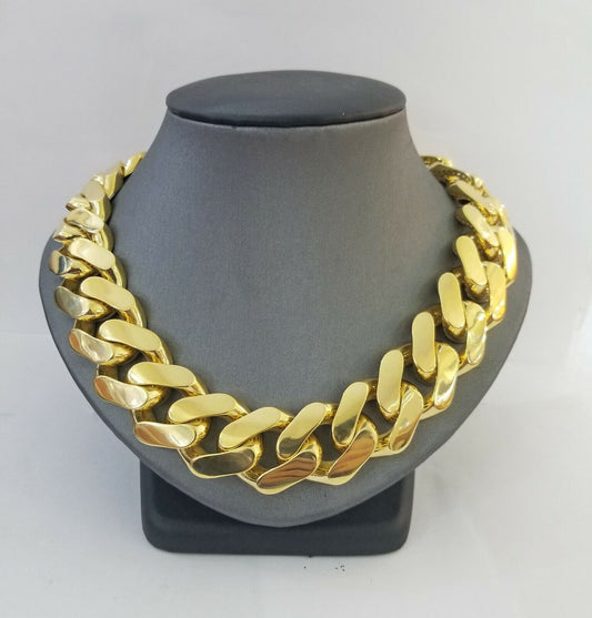 10k Heavy Gold Cuban Link Royal Monaco chain 23mm Bracelet 10kt Real gold set