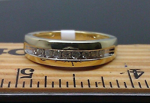 Real 1/4 CT Diamond Real 10k Gold Wedding Engagement Ring Band Channel Set , 10
