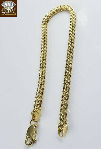 Real 10k Yellow Gold Franco Ladies Women Bracelet 8" Inch 3.5mm 2 bracelets