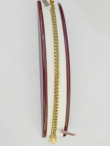 14K Solid Gold Miami Cuban Bracelet 8" Inch 7mm 14K Box Clasp Link
