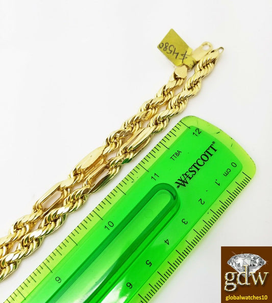 Real 10k Yellow Gold Milano Chain for Men, 24 Inches Long 7mm