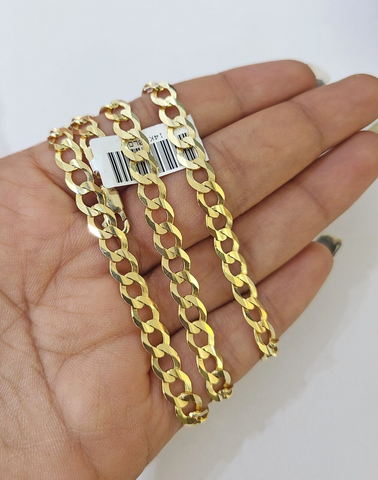 REAL 14k Cuban Curb Link necklace Yellow gold chain 20 inches 6mm 14kt