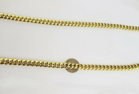 14k REAL Yellow Gold Necklace 26" Inch 10mm Miami Cuban Box Lock Men 14kt