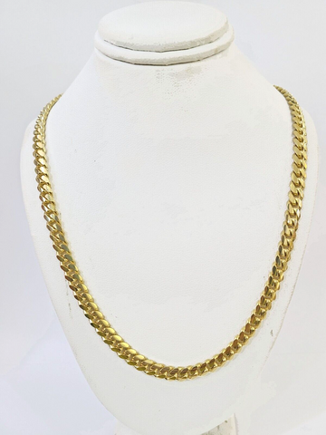 10K Yellow Gold Miami Cuban Link Chain SOLID Real 5mm