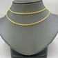 Real 14KT SOLID Yellow Gold 4mm Rope Chain Diamond Cut 24" Inches Lobster Lock